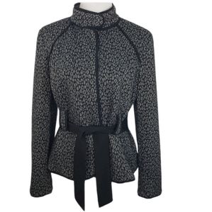 Sandro women's gray/black animal print jacket Lg.